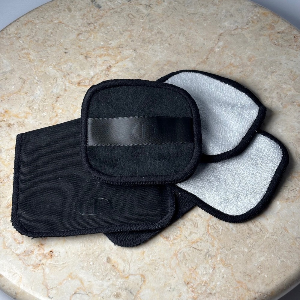 Dior Reusable Makeup‎ Remover Pads Set Storage Pouch Black White